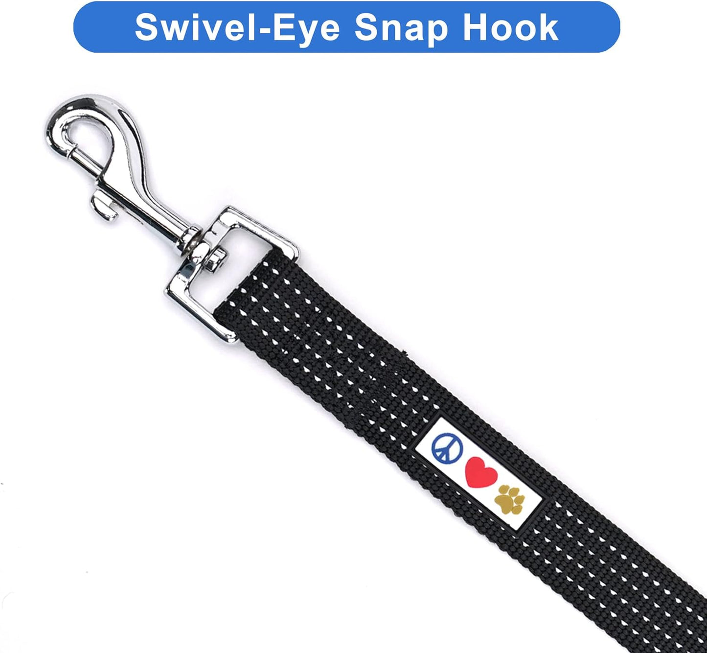 Reflective Lightweight Black Dog Leash - 6 Ft Durable Lead for Small Dogs and Puppies