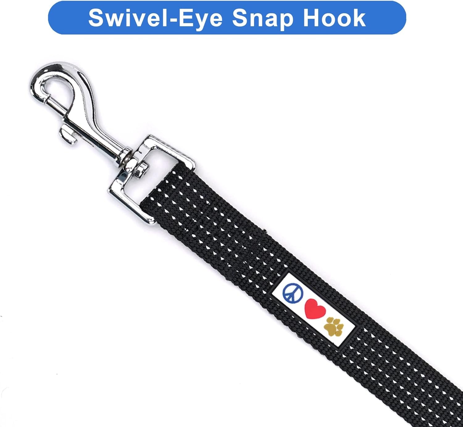 Reflective Lightweight Black Dog Leash - 6 Ft Durable Lead for Small Dogs and Puppies